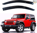 KPY Rain Guards Fit for 2007-2018 Jeep Wrangler JK (2-Door), Out-Channel Window Visors Vent Wind Deflectors 2PC, Car Accessories for 07-18 Wrangler JK (2-Door Only)