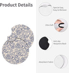Blue Flower Steering Wheel Cover - Cute Anti-Slip Breathable Universal 14-15 in 2 Car Coasters for Men Women Beautiful Blue Floral Steering Wheel Cover Florals