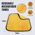 MRD's Home 3 Pack Microfiber Towels for Cars,16inch*14inch-420GSM Premium Microfiber Cleaning Cloth Car Drying Towel,Safe for Car Wash Scratch Free Strong Water Absorption