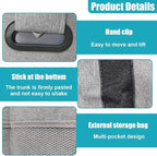 Car Trunk Organizer, Collapsible Multi-Compartment Auto Storage Box with 4 Pockets, Waterproof Oxford Fabric Car Trunk Container Accessories for Sedan SUV Truck (Grey)