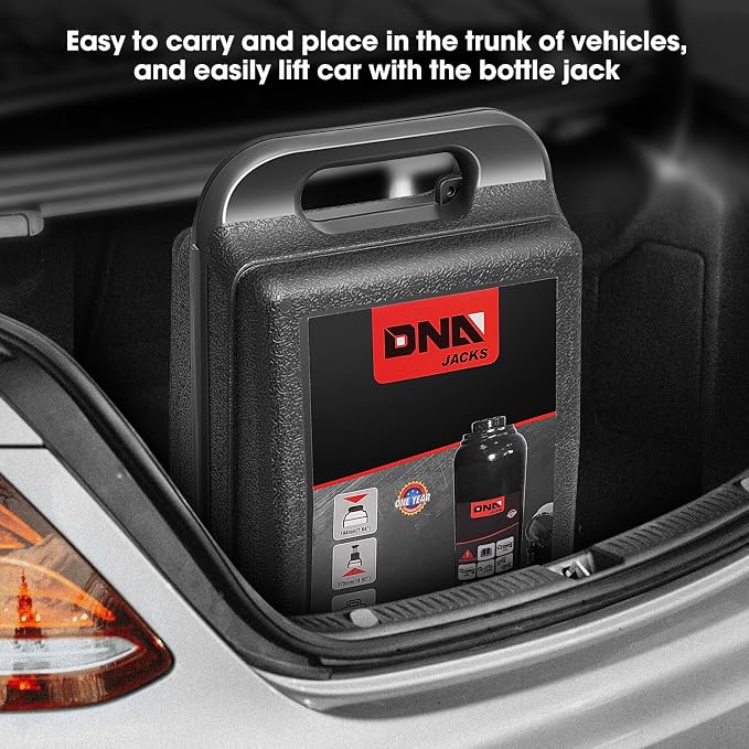 4 Ton / 8000 lbs Lifting Automotive Welded Hydraulic Bottle Jack for Car SUV Pickup, Auto Repair, with Manual Handle & Carrying Storage Case, Black