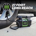 40063 Tire Inflator, Portable Car, SUV, 4x4 Air Compressor, Elite Heavy Duty, Inflate Right Automatic Shut Off, with Digital 99 psi Display, Long Hose and LED Light, 12V, 3 min Inflation