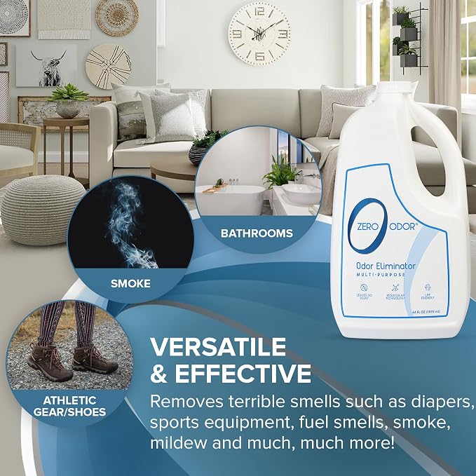 Multi-Purpose Odor Eliminator, Air and Surface Odor Remover for Home, Bathroom, Kitchen, and Closet, Refill, 64 oz, 2-Pack