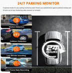 3 Channel Dash Cam, 4K+1080P+1440P Front Inside and Rear Car Camera, Free 128G Card, Triple Dash Camera Built-in WiFi GPS, HDR Night Vision, G Sensor, 170° Wide Angle, 24H Parking Mode