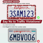 2 Pack Bling License Plate Frames for Women, Sparkly Rhinestone Diamond Car Accessories with Glitter Crystal Caps (Burgundy)