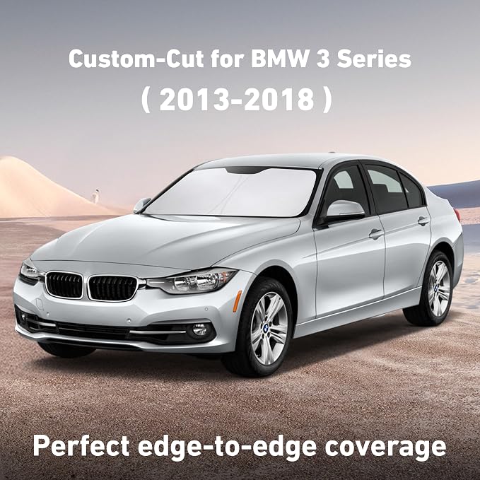 Windshield Sunshade Compatible for BMW 3 Series F30/F31/F80/M3 2013-2016 2017 2018, Sun Visor for Front Windshield & Window Sun Shade Cover, UV Heat Blocker & Protector, Car Accessories