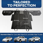 Standard Back Seat Extender for Dogs, Black – As Seen on Shark Tank – Hard Bottom Platform for Cars, SUVs & Mid-Size Trucks – 400lb Support, Waterproof – Rigid Back Seat Cover for Dogs