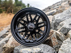 10 inch Golf Cart Wheel Tire Combo Kit, RT103 Gloss Black 10x7 Rim 205/50-10 Low Profile Tire, No Lift Kit Required, Fits Club Car Precedent EZGO TXT RXV Yamaha G1-G29, One Single