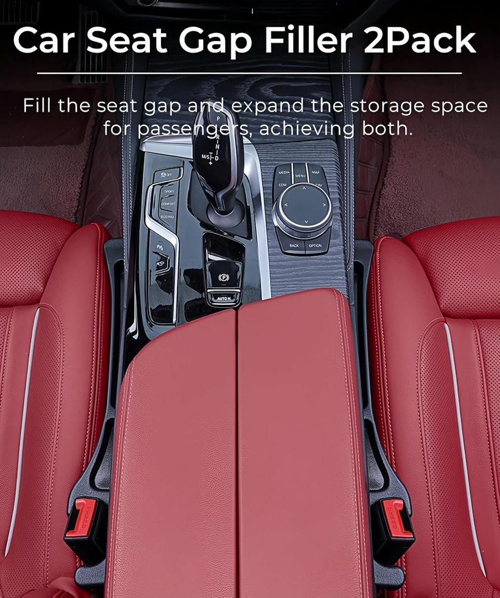 Car Seat Gap Filler (2-Pack) — Universal Leather Side Organizer