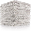 Creature Edgeless Auto Detailing Towels; Professional 70/30 Blend, Dual-Pile Plush Microfiber, Buffing & Polishing, 420gsm - 16in x 16in - Ice Grey - 10-Pack