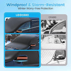 Windshield Cover for Ice and Snow - Heavy-Duty Winter Frost Guard with Side Mirror Pockets, Waterproof All-Weather Windproof Car Window Cover for Cars, Trucks, SUVs