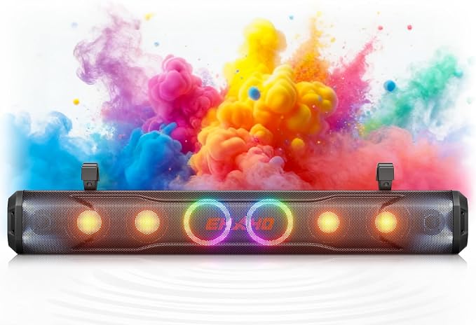 35 Inch 8 Speaker UTV Sound Bar, Bluetooth Golf Cart Speakers [Color Changing RGB & Strobe Light] IP66 Waterproof ATV Speaker System, SXS SoundBar Compatible with Polaris RZR CFmoto Can-Am