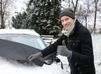 Windshield Cover for Ice and Snow - Snow Cover for Car, Truck and SUV Made of All-Weather 600D Polyester with 6 Anchor Points Ends Ice Scraping and Protects Window Glass from Scratches (79” x 45”)