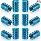 12PCS Tire Valve Stem Caps, Car Exterior Accessories, Aluminum Alloy Valve Cover Universal for Cars, Trucks, Motorcycles and Bicycles (Sky Blue)