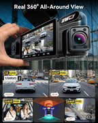 N6 PRO STARVIS 2 4K 4-Channel Dash Cam, 360° All-Around View (4K+1080Px3), Front Rear and Dual Inside Car Camera, 5GHz WiFi, GPS, 8-IR Lamps Night Vision, Free 128GB Card, 24/7 Parking Mode