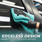 The Creature Edgeless Microfiber Detailing Towels – 420GSM Professional Grade All-Purpose Cloths for Wax, Polish, & Sealant Removal, Teal, 16in x 16in (10-Pack)