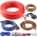 0 Gauge Amp Wiring Kit 3000W Complete Amplifier Installation Kit with Bass Control Knob for Car Audio Subwoofer System