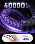 USB to USB C Cable Fast Charging [2 Pack 6FT], USB A to USB C Cable for Car, Durable Braided USB Type C iPhone Charger USBC Cord for iPhone 17/16/15/Pro Max/Plus, Samsung Galaxy S23 and More-Purple