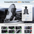 Phone Holders for Your Car with Metal Hook Clip, Air Vent Cell Phone Stand Car Mount, Universal Automobile Cradle for Garmin GPS Fit iPhone Android and All Smartphones, Carbon Fiber 2 Pack