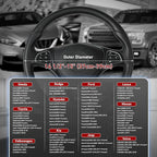 Car Steering Wheel Cover Universal Standard-Size 14 1/2"-15" Leather with Carbon Fiber Pattern Black