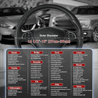 Steering Wheel Cover 14.5-15 inch (37-39 cm) Medium Size, Microfiber Leather, Non-Slip Comfortable Grip, Fits Cars Trucks SUVs, Black