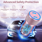 [Apple MFi Certified] iPhone 17 Car Charger, 90W Dual USB C Power Cigarette Lighter Car Carplay Charger with 2Pack Type C Braided Cable for iPhone 17/17 Pro Max/16 Pro/15/Galaxy S26/S25/Pixel