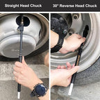 Straight-On Dual Head Tire Pressure Gauge 150 PSI for Semi Truck | Zinc Alloy Head and Stainless Steel Body, Extended Tube Heavy Duty for Semi Trucks,Trucks, RVs and Buses