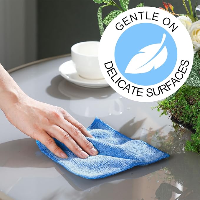 Cleaning Cloth Dry Erase Cloth Cleaning Rags Reasonable Kitchen Towels Microfiber Towels Cars Wash(6 x 6 Inch,Gray/Green/Blue,30 Pcs)