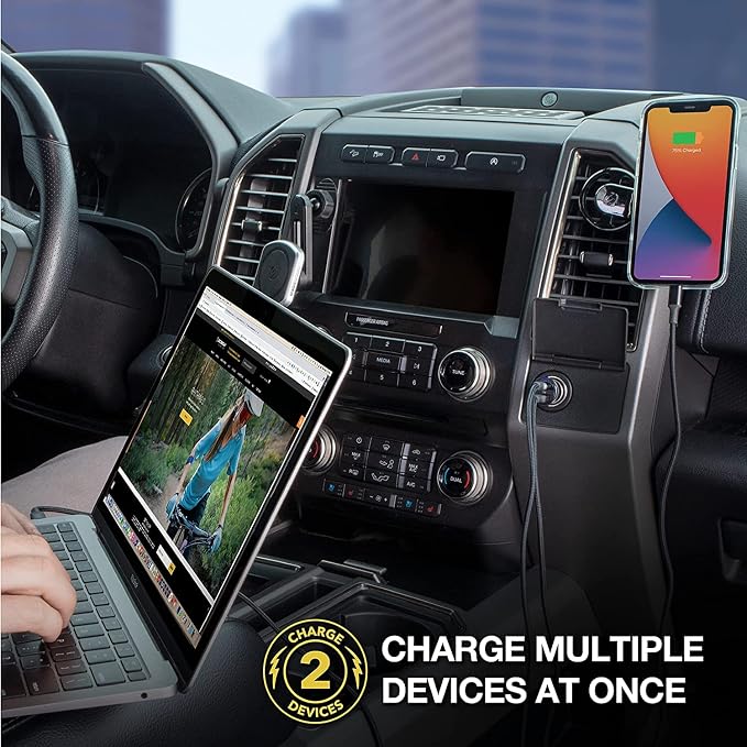 CPDCC60 PowerVolt 60W Certified Dual USB Type-C + Type-C Fast Car Charger Power Delivery 3.0 with PPS for All USB-C Devices