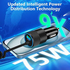 【MFi Certified】iPhone 17 Car Charger Fast Charging, 75W USB C PD&QC Car Power Cigarette Lighter USB Charger with 6FT Type C Coiled Cable for iPhone 17/17 Pro Max/16/15/Galaxy S26/S25/Pixel