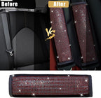 JDDRY Car Seat Belt Covers,Universal Car Seat Belt Pads Cover,Car Seat Belt Strap Cover Shoulder Pad,Bling Seat Belt Covers for Women,Car Interior Accessories(Red,2Pack)