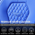 Coverado Car Seat Covers, Leather Seat Covers Full Set, Blue Seat Covers, Car Seat Cushion, Driver Car Seat Covers, Waterproof Car Seat Protector Fit for Most Cars