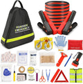 Car Emergency Kit with Jumper Cables, Roadside Safety Emergency Car Kit for Vehicle Truck Motorcycle - Gifts for Men Women Teenagers, Easy Storage(Black)