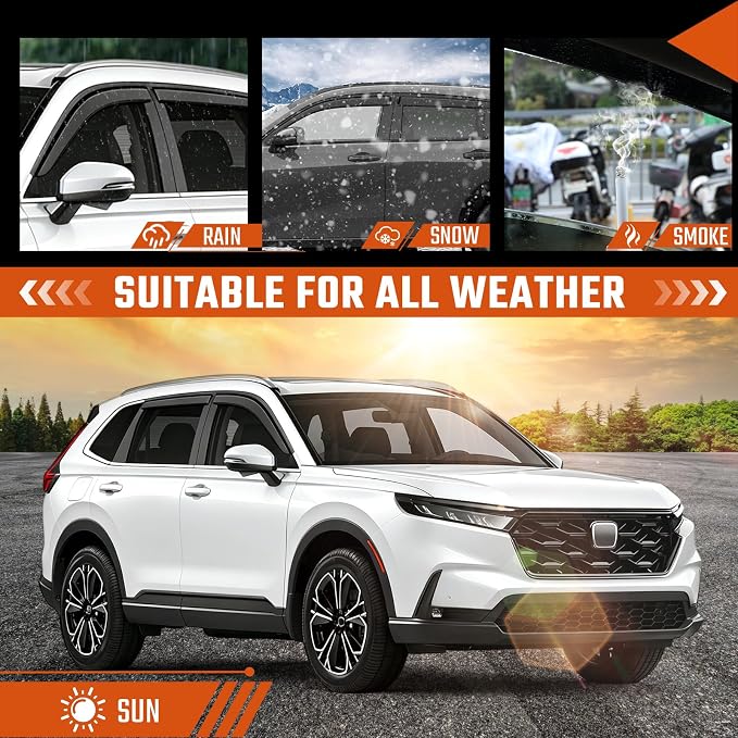 Rain Guards Compatible with Honda HRV 2023 2024 2025 2026, Tape-on Durable Side Window Sun Wind Deflectors, 2023-2026 HRV Rain Guard Black 4 PCS