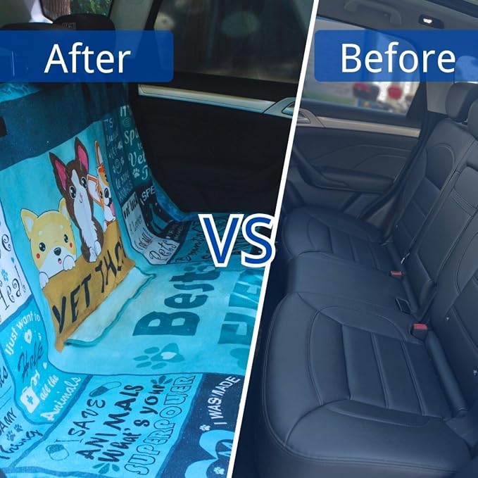 Waterproof Back Seat Cover for Dogs and Kids, Car Seat Protector Under Baby Car Seat, Child and Dog Car Seat Cover Blanket for Rear Bench(Vet Tech Gift, Rear Bench Seat Towel)