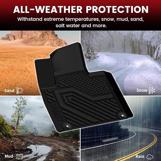 Floor Mats & Backrest Mats & Cargo Mats for KIA Sorento 7 Seats 2020 2019 2018 2017 2016, All Weather TPE Custom Fit Floor Liners for KIA Sorento 1st & 2nd & 3rd Row Full Set Car Mats, Black
