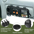 molle Tactical Sun Visor Organizer car Zipper Storage Pouch & Glasses Clip | Police Tactical Visor Molle Panel Interior Vehicle pocket Accessories for Truck Suv Police Car Gear Supplies (Black)