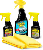 99016 5-Piece Windshield Glass Treatment Kit Includes Anti-Fog for Interior, Rain Repellent for Exterior, Premium Spray Glass Cleaner, and (2) Microfiber Cleaning Cloths