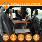 K&H Buckle N Go Dog Car Seat, Waterproof Fabric, Breathable Mesh Sides, Adjustable Seatbelt Leash, Pet Car Seat for Medium to Large Pets- 21 X 19 X 19in