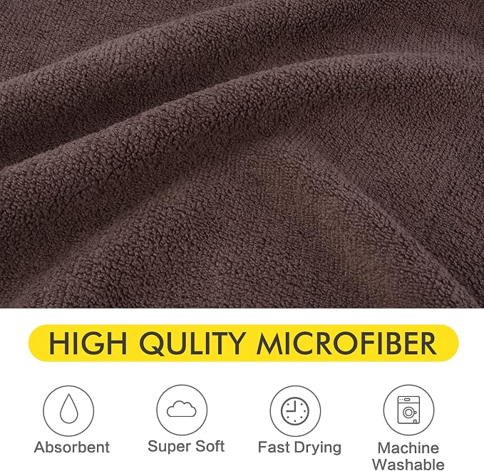 Dog Towel Super Absorbent Pet Bath Towel Microfiber Dog Drying Towel for Small, Medium, Large Dogs and Cats 30inch x 50inch Brown