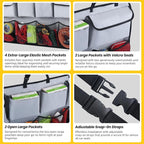 Snuopfy Car Backseat Hanging Trunk Organizer – Gray, 8 Large Storage Bags - Super Capacity Storage Solution for SUVs, Trucks, Vans, and Cars - Ultimate Car Organization for a Clutter-Free Space