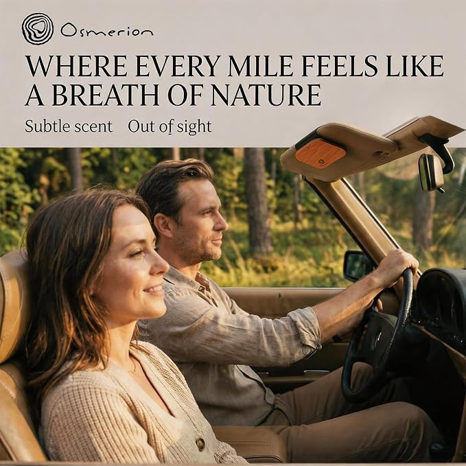 Car Air Freshener - Wood Air Freshener for Visor Clip - Long Lasting Car Odor Eliminator - Vehicle Scent Diffuser - (Teak - Apple - Coffee Reserve - Pomelo Timber, CLIP INCLUDED)