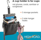 DriverPockets Car Phone Holder Air Vent Pouch and Front Seat Organizer with 3 Pockets, Hanging Hooks and Charging Port