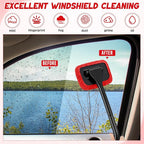 8 Pcs Car Windshield Cleaner Tool Kit with Removable Handle, Microfiber Towel Pads, Brush, Empty Spray Bottle for Auto Glass Wiper Suvs Rvs & Home Windows(Red)