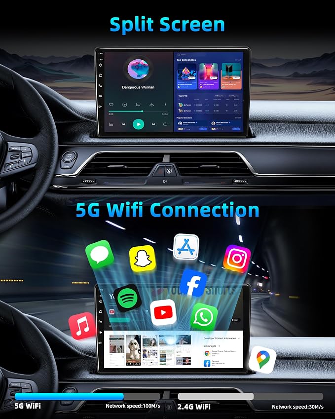 5G WiFi Car Radio for Ford F150 2009-2014: 9 Inch HD Touch Screen Stereo with Wireless CarPlay Android Auto GPS Bluetooth SWC FM DSP 1080P Backup Camera