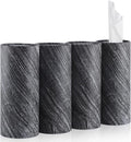 Car Tissue Holder, 4 Pack Car Cup Holder Facial Tissues with Travel Tissue Bag, Quick and Convenient Flower Combination Car Tissue Box(4 Canisters/200 Tissues) Gray