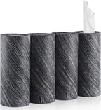 Car Tissue Holder, 4 Pack Car Cup Holder Facial Tissues with Travel Tissue Bag, Quick and Convenient Flower Combination Car Tissue Box(4 Canisters/200 Tissues) Gray