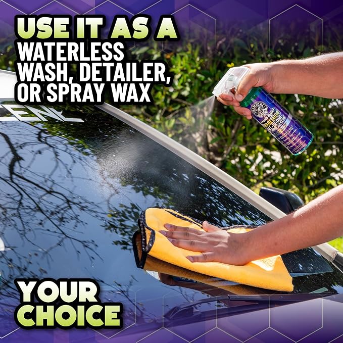 Raging Rhino Waterless Car Wash And Quick Detailer Spray, No Rinse Exterior Cleaner For Paint, Glass, Wheels, Plastic, And Chrome, Spray And Wipe Shine, 20 Fl Oz