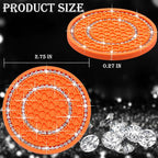 2PCS Bling Crystal Rhinestone Cup Holder Coaster, 2.75 inch Soft Silicone Anti-Slip Shockproof, Car Cup Holder Insert Coasters, Universal Car Interior Accessories for Women (Colorful & White)