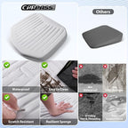 Nappa Leather Car Seat Cushion, Comfort Memory Foam, White | Waterproof, Non-Slip, Hand-held, Driver Seat Cushion for Long Driving, Fits Cars, Trucks, SUVs, Office Chairs, Wheelchair